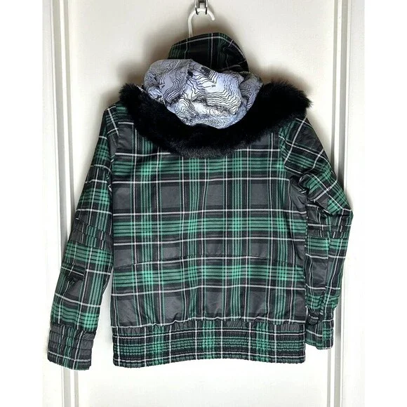 Triple nickel 555 Girl Green Plaid Puffer Jacket‎ Size 12 SKU BR650 - Picture 13 of 14